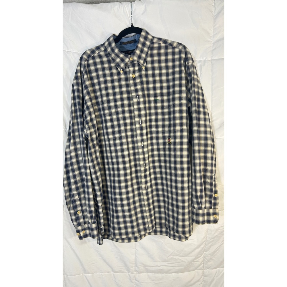 Tommy‎ Hilfiger Men Plaid Button Down Shirt XL Long Sleeve Cotton